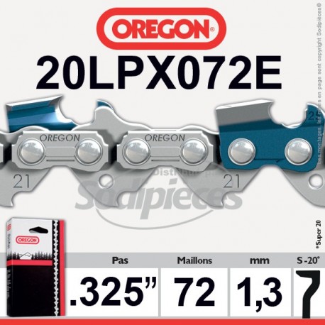 Chaîne de Tronçonneuse Oregon 20LPX072E PowerCut .325 1,3 mm 72 maillons